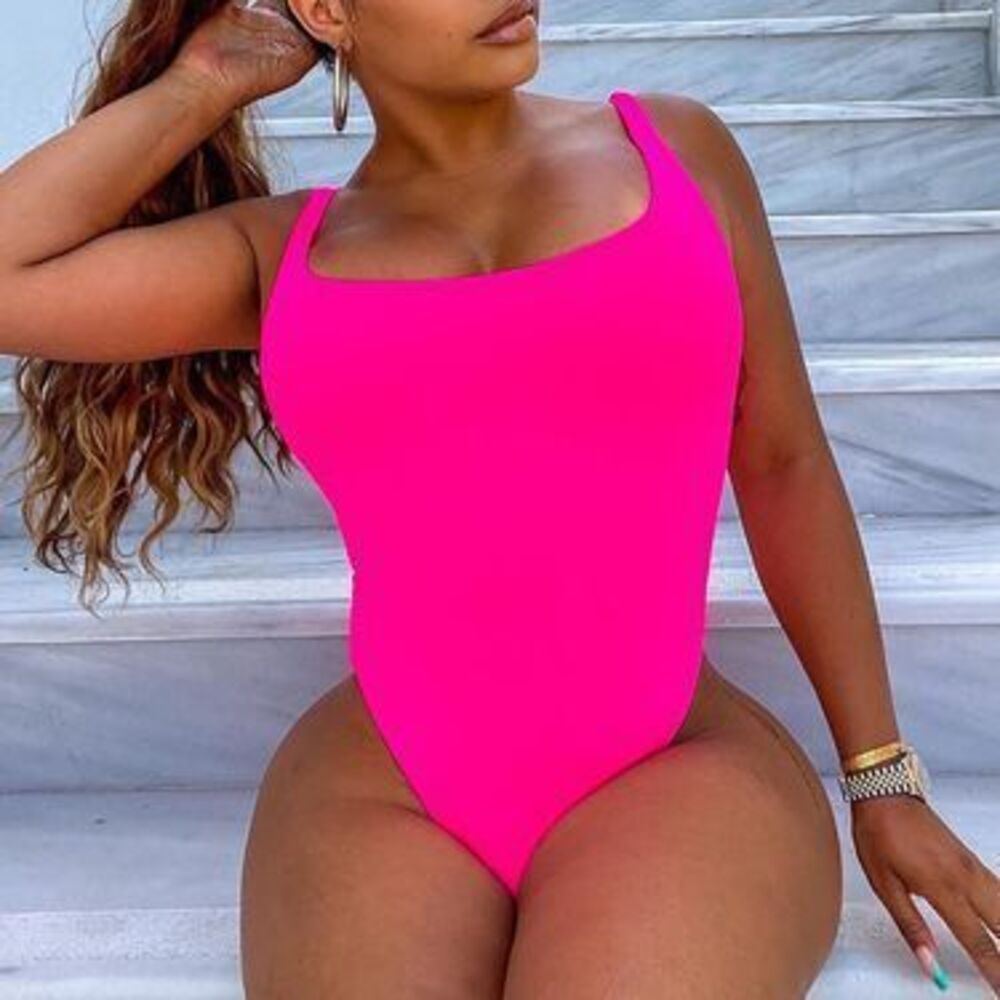 Easy Peasy Tank Swimsuit - Neon Pink - L